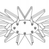 Star-shaped finger weeder for perennial plants (large diameter)